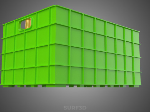GREEN BOTTLES DRINK CRATE BOX CONTAINER STORAGE TRAY RACK ARRAY 3D Model
