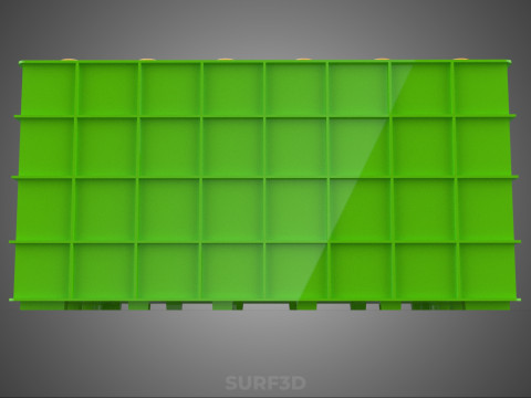 GREEN BOTTLES DRINK CRATE BOX CONTAINER STORAGE TRAY RACK ARRAY 3D Model