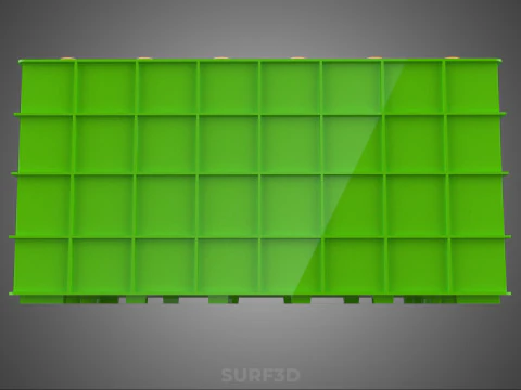 GREEN BOTTLES DRINK CRATE BOX CONTAINER STORAGE TRAY RACK ARRAY 3D Model