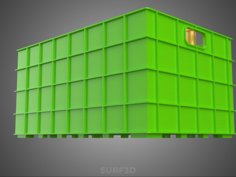 GREEN BOTTLES DRINK CRATE BOX CONTAINER STORAGE TRAY RACK ARRAY 3D Model