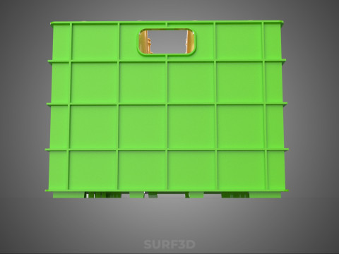 GREEN BOTTLES DRINK CRATE BOX CONTAINER STORAGE TRAY RACK ARRAY 3D Model