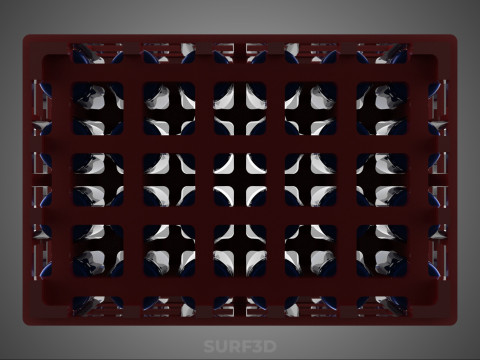 CZERWONY WSPORNIK NA BUTELKĘ PLASTIKOWA SKRZYNKA POJEMNIK STOJAK DO PRZECHOWYWANIA Model 3D