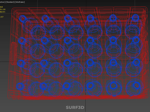 CZERWONY WSPORNIK NA BUTELKĘ PLASTIKOWA SKRZYNKA POJEMNIK STOJAK DO PRZECHOWYWANIA Model 3D