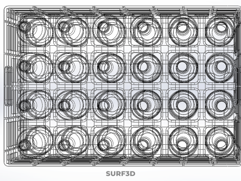 CZERWONY WSPORNIK NA BUTELKĘ PLASTIKOWA SKRZYNKA POJEMNIK STOJAK DO PRZECHOWYWANIA Model 3D
