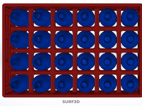 BOUTEILLE EN VERRE ROUGE CAISSE EN PLASTIQUE BOÎTE CONTENEUR RANGEMENT RACK PLATEAU Modèle 3D