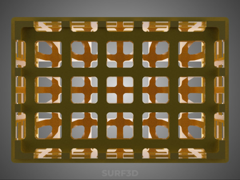 ŻÓŁTY PUSTE POJEMNIK NA BUTELKI PLASTIKOWE PUDEŁKO DO PRZECHOWYWANIA Model 3D