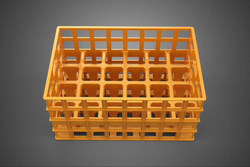 पीली बोतल सॉफ्टड्रिंक कैरियर प्लास्टिक क्रेट बॉक्स कंटेनर रैक 3D मॉडल .c4d .max .obj .3ds .fbx .stl .blend 