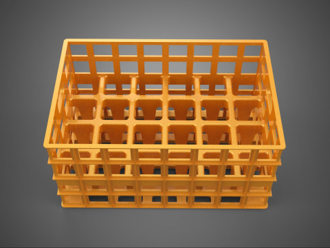 GELBER FLASCHEN-SOFTDRINK-TRÄGER AUS KUNSTSTOFFKISTEN-CONTAINER-RACK 3D Modell