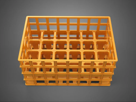 AMARILLO BOTELLA REFRESCO PORTADOR CAJA DE PL&Aacute;STICO CAJA CONTENEDOR ESTANTE Modelo 3D