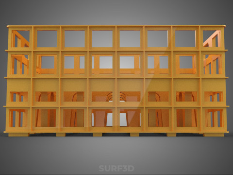 पीली बोतल सॉफ्टड्रिंक कैरियर प्लास्टिक क्रेट बॉक्स कंटेनर रैक 3D मॉडल