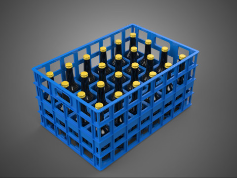 BOUTEILLE DE SAUCE BLEUE CAISSE EN PLASTIQUE BOÎTE CONTENEUR STOCKAGE RACK PLATEAU Modèle 3D