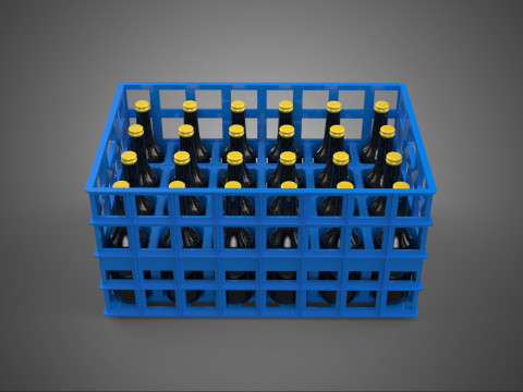 BOUTEILLE DE SAUCE BLEUE CAISSE EN PLASTIQUE BOÎTE CONTENEUR STOCKAGE RACK PLATEAU Modèle 3D