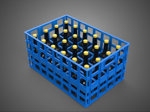 BOUTEILLE DE SAUCE BLEUE CAISSE EN PLASTIQUE BOÎTE CONTENEUR STOCKAGE RACK PLATEAU Modèle 3D