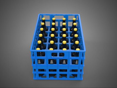 BOUTEILLE DE SAUCE BLEUE CAISSE EN PLASTIQUE BOÎTE CONTENEUR STOCKAGE RACK PLATEAU Modèle 3D
