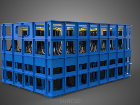 BOUTEILLE DE SAUCE BLEUE CAISSE EN PLASTIQUE BOÎTE CONTENEUR STOCKAGE RACK PLATEAU Modèle 3D