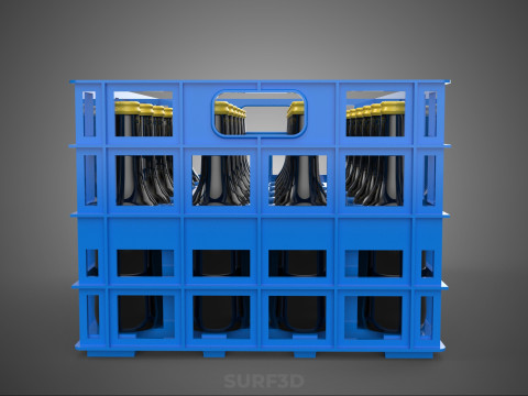 BOUTEILLE DE SAUCE BLEUE CAISSE EN PLASTIQUE BOÎTE CONTENEUR STOCKAGE RACK PLATEAU Modèle 3D