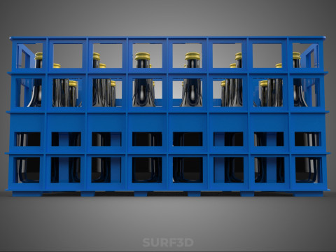 BOUTEILLE DE SAUCE BLEUE CAISSE EN PLASTIQUE BOÎTE CONTENEUR STOCKAGE RACK PLATEAU Modèle 3D