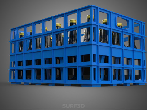 BOUTEILLE DE SAUCE BLEUE CAISSE EN PLASTIQUE BOÎTE CONTENEUR STOCKAGE RACK PLATEAU Modèle 3D