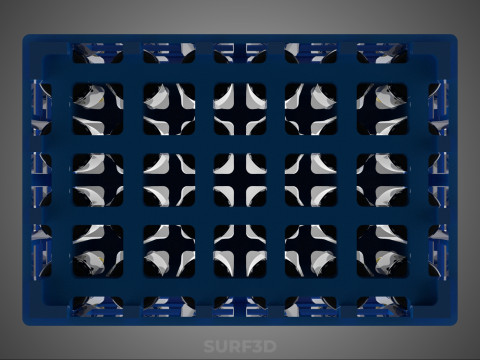 BOUTEILLE DE SAUCE BLEUE CAISSE EN PLASTIQUE BOÎTE CONTENEUR STOCKAGE RACK PLATEAU Modèle 3D