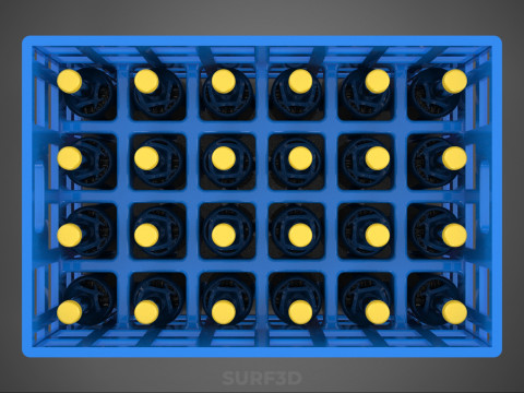 BOUTEILLE DE SAUCE BLEUE CAISSE EN PLASTIQUE BOÎTE CONTENEUR STOCKAGE RACK PLATEAU Modèle 3D