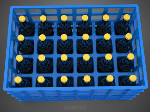 BOUTEILLE DE SAUCE BLEUE CAISSE EN PLASTIQUE BOÎTE CONTENEUR STOCKAGE RACK PLATEAU Modèle 3D