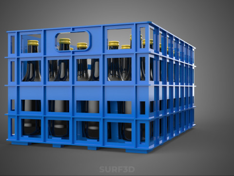 BOUTEILLE DE SAUCE BLEUE CAISSE EN PLASTIQUE BOÎTE CONTENEUR STOCKAGE RACK PLATEAU Modèle 3D