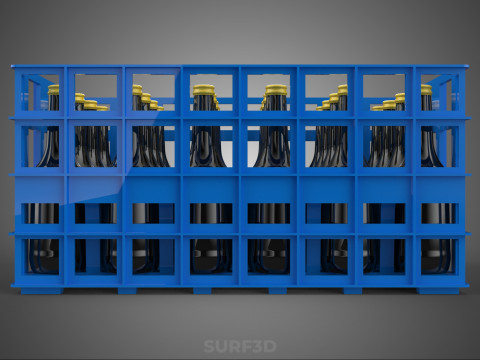 BOUTEILLE DE SAUCE BLEUE CAISSE EN PLASTIQUE BOÎTE CONTENEUR STOCKAGE RACK PLATEAU Modèle 3D