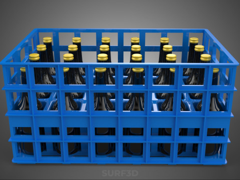 BOUTEILLE DE SAUCE BLEUE CAISSE EN PLASTIQUE BOÎTE CONTENEUR STOCKAGE RACK PLATEAU Modèle 3D