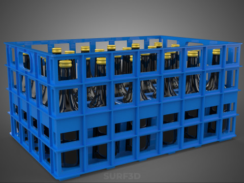 BOUTEILLE DE SAUCE BLEUE CAISSE EN PLASTIQUE BOÎTE CONTENEUR STOCKAGE RACK PLATEAU Modèle 3D