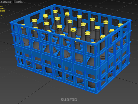 BOUTEILLE DE SAUCE BLEUE CAISSE EN PLASTIQUE BOÎTE CONTENEUR STOCKAGE RACK PLATEAU Modèle 3D
