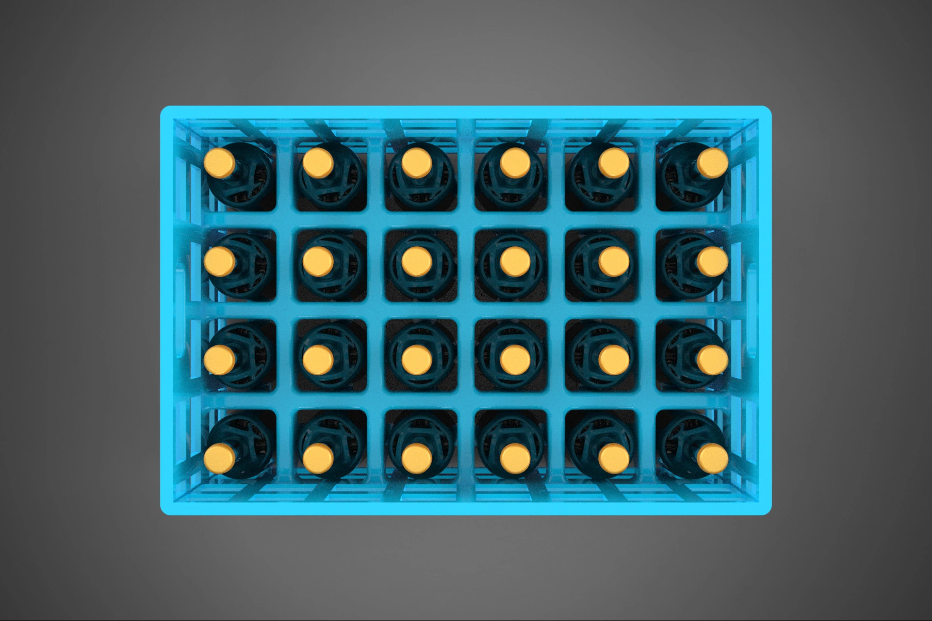 BLUE BOTTLE SOFTDRINK CARRIER PLASTIC CRATE BOX CONTAINER RACK 3D Model .c4d .max .obj .3ds .fbx .stl .blend 