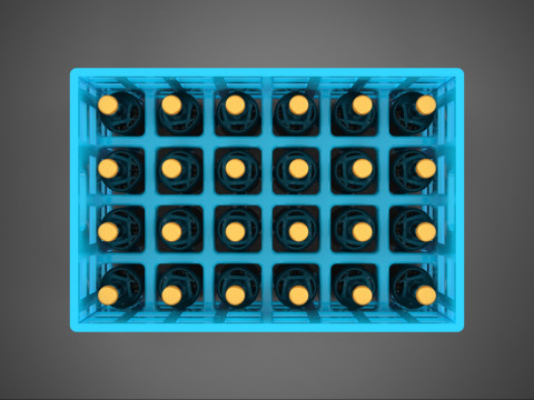 BLUE BOTTLE SOFTDRINK CARRIER PLASTIC CRATE BOX CONTAINER RACK 3D Model
