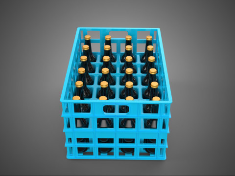 BLUE BOTTLE SOFTDRINK CARRIER PLASTIC CRATE BOX CONTAINER RACK 3D Модель