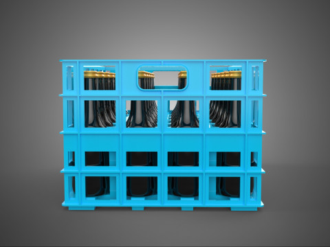 BLUE BOTTLE SOFTDRINK CARRIER PLASTIC CRATE BOX CONTAINER RACK 3D Модель