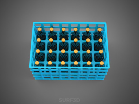 BLUE BOTTLE SOFTDRINK CARRIER PLASTIC CRATE BOX CONTAINER RACK 3D Модель