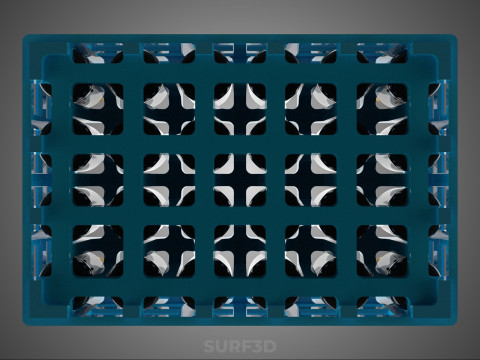 BLUE BOTTLE SOFTDRINK CARRIER PLASTIC CRATE BOX CONTAINER RACK 3D Модель