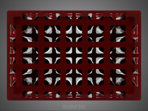 RAK KONTAINER KOTAK PLASTIK PEMBAWA SOFTDRINK BOTOL MERAH Model 3D