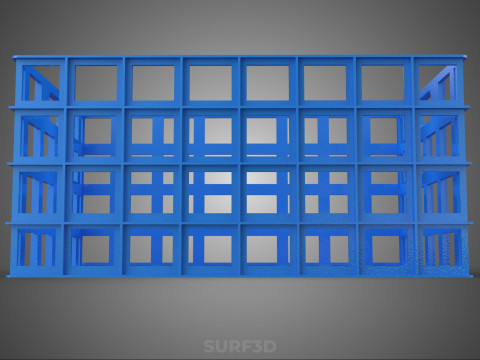 BAKI PEGANGAN KOTAK KERANJANG PLASTIK BIRU PERSEGI PANJANG STANDAR Model 3D