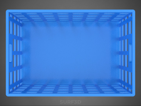 BAKI PEGANGAN KOTAK KERANJANG PLASTIK BIRU PERSEGI PANJANG STANDAR Model 3D