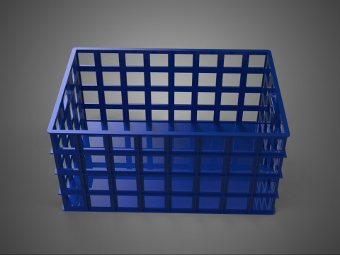 СИНЯЯ ПЛАСТИКОВАЯ КОРЗИНА ЯЩИК ПОДДОН ДЛЯ ПРАЧЕЧНОГО ХРАНЕНИЕ ГРЯЗНОЙ ОДЕЖДЫ 3D Модель