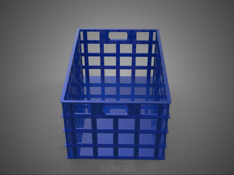 NIEBIESKI PLASTIKOWY KOSZ SKRZYNKA TACA NA PRANIE PRZECHOWYWANIE BRUDNYCH UBRAŃ Model 3D
