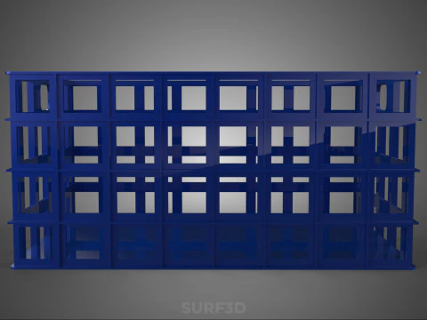 BLUE PLASTIC BASKET CRATE BOX TRAY LAUNDRY DIRTY CLOTHES STORAGE 3D Model