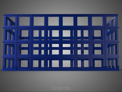 BLUE PLASTIC BASKET CRATE BOX TRAY LAUNDRY DIRTY CLOTHES STORAGE 3D Model