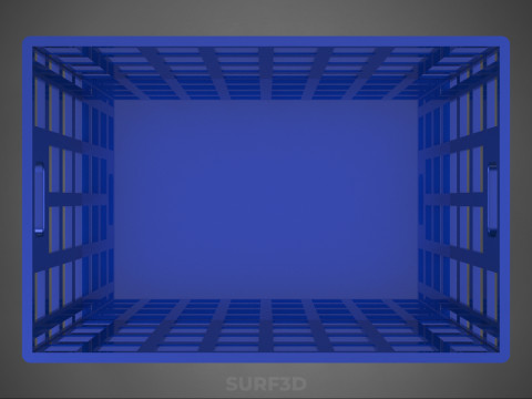 NIEBIESKI PLASTIKOWY KOSZ SKRZYNKA TACA NA PRANIE PRZECHOWYWANIE BRUDNYCH UBRAŃ Model 3D