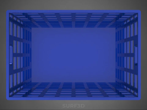 BLUE PLASTIC BASKET CRATE BOX TRAY LAUNDRY DIRTY CLOTHES STORAGE 3D Model