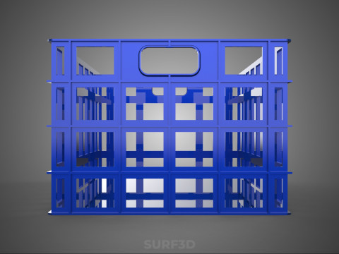 NIEBIESKI PLASTIKOWY KOSZ SKRZYNKA TACA NA PRANIE PRZECHOWYWANIE BRUDNYCH UBRAŃ Model 3D