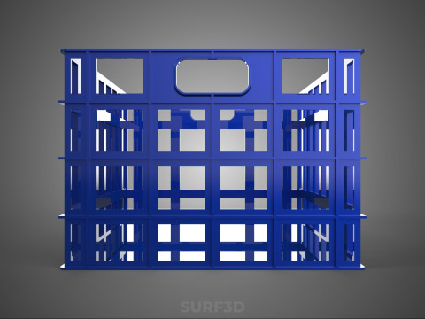 NIEBIESKI PLASTIKOWY KOSZ SKRZYNKA TACA NA PRANIE PRZECHOWYWANIE BRUDNYCH UBRAŃ Model 3D