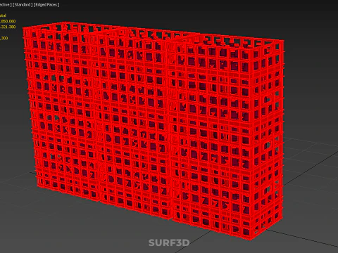 STACK STACKED STACKABLE CRATE BOX CONTAINER SOFTDRINK BOTTLE ROW 3D Model