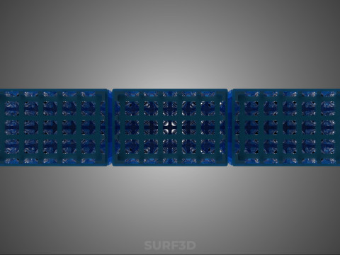 포장된 파란색 플라스틱 병 상자 수직 랙 트레이 상자 3D 모델