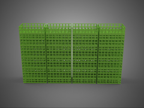 VERT PILE EMPILÉE CAISSE EN PLASTIQUE BOÎTE CONTENEUR PANIER DE STOCKAGE Modèle 3D